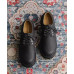 Derby shoes men's spring low-top all-match commuter work shoes thick-soled black casual leather shoes