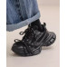 Dad's shoes men's outdoor thick-soled retro spring breathable casual sports hiking shoes black